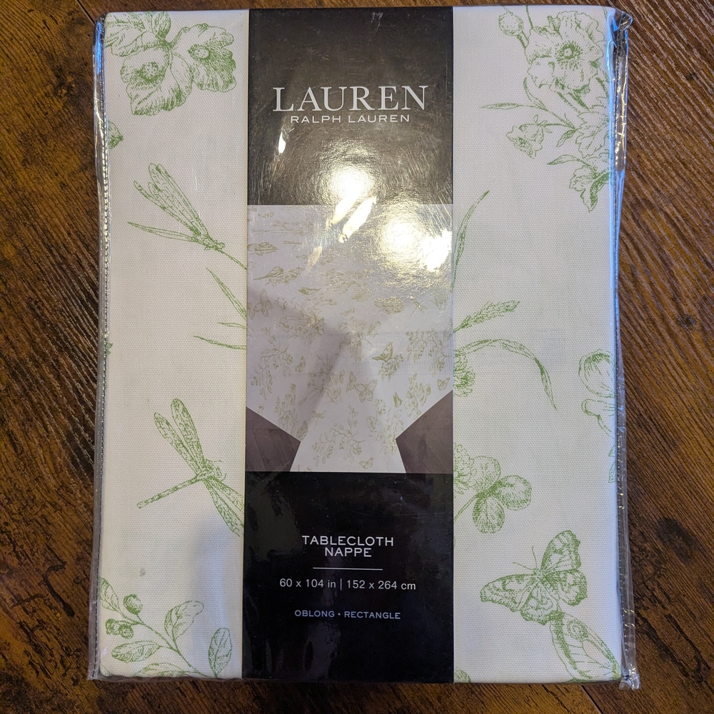Lauren Ralph Lauren Green Floral Tablecloth